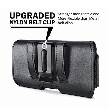 Case for Large iPhone Plus, Pro Max Cell Phones, Samsung Galaxy S24+ Plus 5G to S10+ Plus Smartphones – Cellphone Belt Holder Clip Holster Carry Pouch Man Women (Fits Phone with Case on) Black - color: Black, size: Large Plus/Max Models