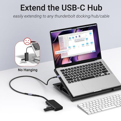 USB C Extension Cable 240W 3.3FT, 2 Packs, 40G Data Transfer - size: 3 ft