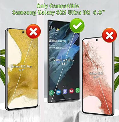 for Samsung Galaxy S22 Ultra Case with Self Healing Flexible TPU Screen Protector [2 Pack], 3 in 1 Full Body Shockproof Heavy Duty Case for Samsung S22 Ultra 5G (Red/Black) - color: Red/Black