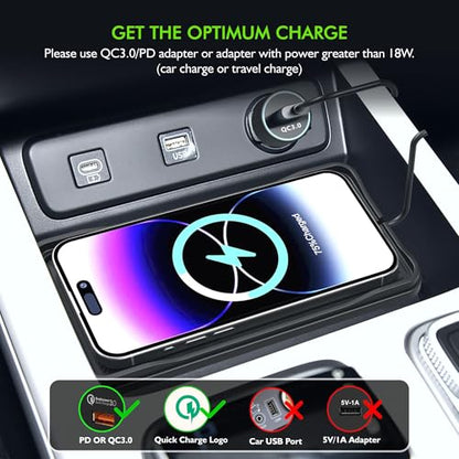 Wireless Car Charger Pad with 20W Car Adapter, 15W Fast Wireless Charging Pad for Car Dashboard Console, Non Slip Phone Charger Compatible with iPhone 17/16/15/14/13/12, Samsung Galaxy, AirPods - color: Black---100cm Cable