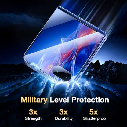 【2+2+2】EGV for Samsung Galaxy Z Flip 7 Screen Protector, [Strengthen Crease Test] Self-Healing Soft TPU Screen Protector for Galaxy Z Flip 7+ Front Tempered Glass + Camera lens Protector,Anti Scratch - size: Galaxy Z Flip 7