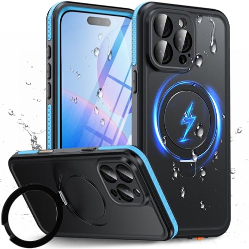 Oterkin Magnetic Stand for iPhone 16 Pro Max Case Waterproof IP68, Blue - color: Blue, size: iPhone 16 Pro Max 6.9''