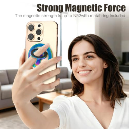Magnetic Phone Ring Grip for MagSafe Compatible with iPhone Samsung (Color) - color: Colorful