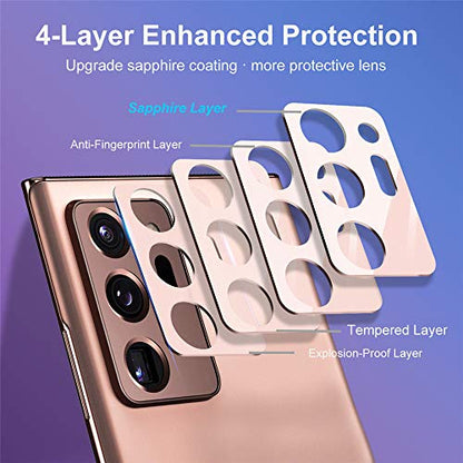 Suoman 3-Pack for Samsung Note 20 Ultra Camera Lens Protector - [Aluminum alloy] [Does not Affect Night Shots] 9H Hardness Tempered Glass Film - Mystic Bronze - color: Mystic Bronze