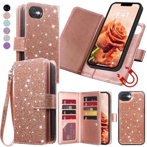 Varikke for iPhone 17e / 16e Case Wallet Magnetic Detachable, Rose Gold - color: (Standard) Rose Gold, size: iPhone 17e / iPhone 16e 6.1"