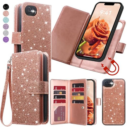 Varikke for iPhone 17e / 16e Case Wallet Magnetic Detachable, Rose Gold - color: (Standard) Rose Gold, size: iPhone 17e / iPhone 16e 6.1"
