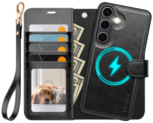OCASE for Samsung Galaxy S25+ Plus Detachable Wallet Case, Black | 2-in-1, Card Holder, RFID Blocking, Stand, Wrist Strap, Shockproof, Wireless Charging, Magnetic, PU Leather Flip Phone Cover - color: Black, size: Samsung Galaxy S25 Plus