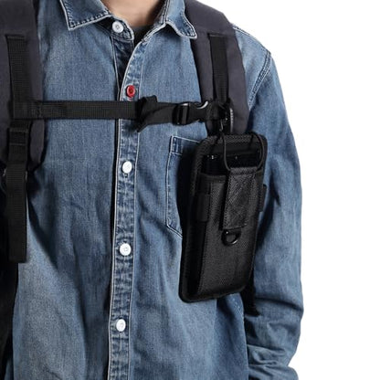 Backpack Strap Attachment Bag Cell Phone Pouch Holster Belt Clip Case Holder for Samsung Galaxy A16 A15 A14 A13 A06 A05 A03s S25 Ultra S24 FE S23/S22 Ultra, Moto G Power G Stylus 5G, iPhone 16 Pro Max