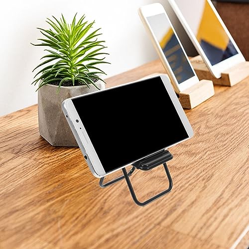 STOBOK 12Pcs Mini Folding Chair Phone Stand, Black Foldable Cell Phone Holder for Desk, Hands-Free Portable Desktop Stand Cute Decor for Smartphone & Tablet (Pack of 2) - size: 12.5 x 6.5 x 5.4 cm (1:12 Scale) (Pack of 2)