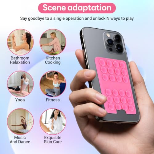 Classic - 2PCS Silicone Suction Phone Case Adhesive Mount - color: pink