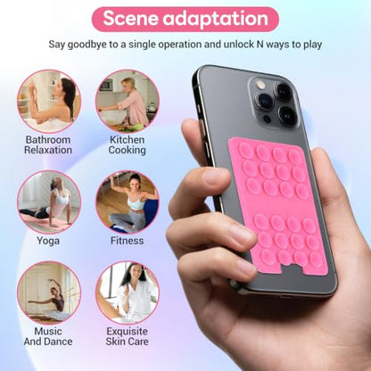 Classic - 2PCS Silicone Suction Phone Case Adhesive Mount - color: pink