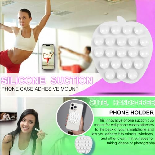 CIEO SuctionPhone Grip, Strong Silicone Suction,Strawberry Sticky Grip,Suitable for Selfies and Videos on Mirrors, Bathrooms and Smooth Surfaces, Compatible with iPhone (White) - color: White