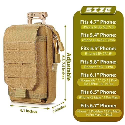 SOWHUP Tactical Molle Pouch Cell Phone Pouch Holster Small Utility EDC Pouch Gadget Organizer Bag - color: MC1