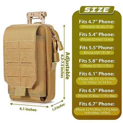 SOWHUP Tactical Molle Pouch Cell Phone Pouch Holster Small Utility EDC Pouch Gadget Organizer Bag - color: MC1