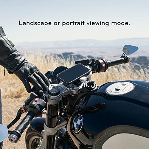 Peak Design Mobile Motorcycle Stem Phone Mount, Non-Charging, SlimLink Mounting Technology, Rigid Arm, Fits Hollow Steering Stem Nuts (13-26mm), Vibration Isolator, Motorcycle Phone Mount