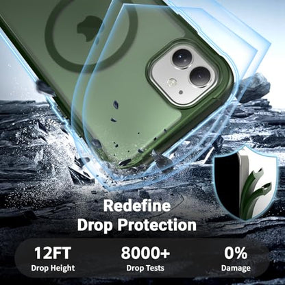jaroco Magnetic for iPhone 11 Case Heavy Duty Protection Army Green | Compatible with MagSafe,Military Grade Drop Protection,Translucent Matte,Non-Slip,Shockproof 2-Layer Durable Bumper Case - color: Army Green, size: iPhone 11