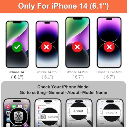 iCoverCase Compatible with iPhone 14 Wallet Phone Case with Card Holder for Women, RFID Blocking Embossed PU Leather Wrist Strap Case 6.1 Inch (Macaron Black) - color: P-Black
