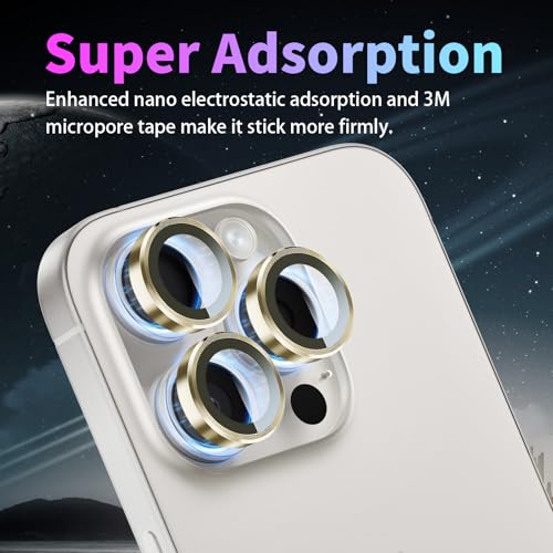 Camera Lens Protector for iPhone 16 Pro/16 Pro Max, Gold - color: Gold