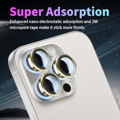 Camera Lens Protector for iPhone 16 Pro/16 Pro Max, Gold - color: Gold