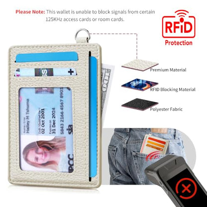 Mayski Slim Wallet, Credit Card Holder for Women, Minimalist Front Pocket RFID Blocking Card Cases, Small Wallet Women Men(Litchi Beige) - color: Litchi Beige