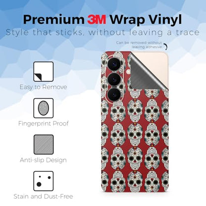 Glossy Glitter Phone Skin Compatible with Samsung Galaxy S26 - Sugar Skull - Premium 3M Vinyl Protective Wrap Decal Cover - Easy to Apply | Crafted in the USA by MightySkins - color: Sugar Skull, size: Galaxy S26 (Back Wrap), style: Glossy Glitter Finish