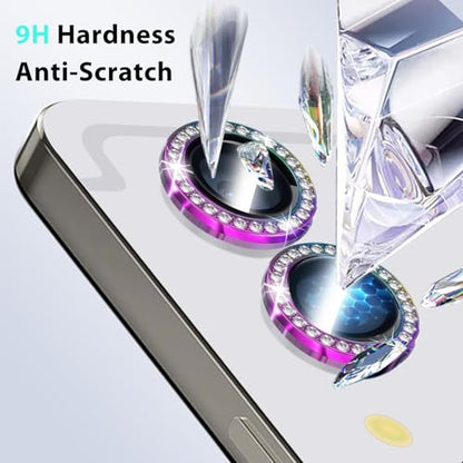 Zeking (2 Set Bling Camera Lens Protector Compatible with Samsung Galaxy Tab S11 Ultra X930/X936 14.6", Glitter Bling Sparkly 9H Tempered Glass Metal Individual Ring (Bling-Color) - color: BlingColor