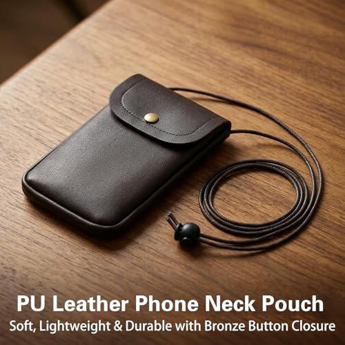 Amabro Cell Mobile Phone Pouch with Credit Card Holder for Around the Neck