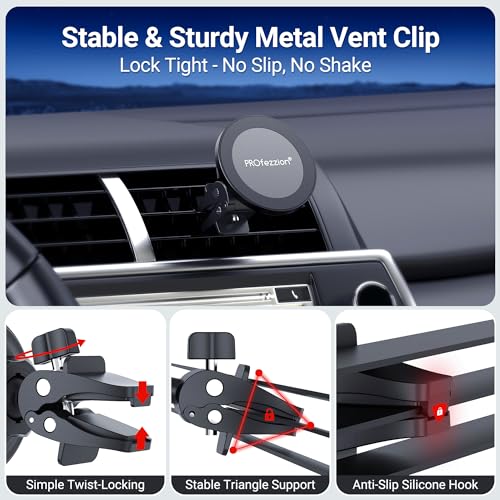 PROfezzion 2-Pack Magnetic Car Vent Mount Holder Compatible with MagSafe - style: Car Air Vent (2-Pack)