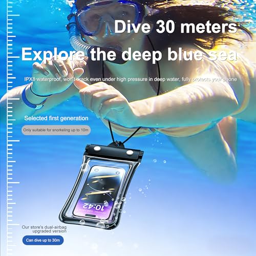 2pcs Waterproof Phone Pouch Case -Easy Lock & Heavy Duty IPX8 Water Proof Cell Phone Dry Bag for Beach, Protector for iPhone 17 16 15 14 13 12 11 Pro Max Plus Air, Galaxy S25 S24, 5-10in Black - color: Black