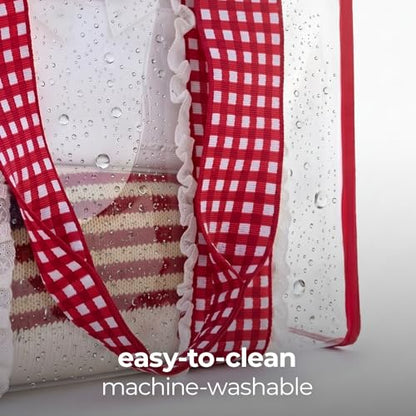 Case-Mate Jelly Tote Bag - color: Clear Cherry Gingham Eyelet Ruffle