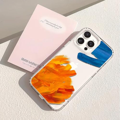 IAIYOXI Clear Case for iPhone 16 Pro, [Crystal Clear Military-Grade Drop Protection], Non-Yellowing, Slim Lightweight Transparent TPU Bumper Phone Case Cover Design - Oil Ink - color: Oil Painting Ink, size: iPhone 16 Pro