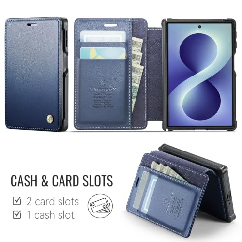 for Samsung Galaxy Z Fold 8 - Case Wallet Magnetic Slim, Deep Blue - color: Deep Blue, size: Samsung Galaxy Z Fold 8