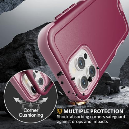 Follaroma Magnetic for iPhone 16 Pro Case, Heavy Duty Cases, Purple Pink | Compatible with MagSafe, Heavy Duty Shockproof,Military-Grade Anti-Drop Protective,Dual Layer Magnetic Protection Phone Cover - color: Purple Pink, size: iPhone 16 Pro 6.3''