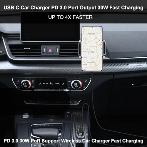 Super Fast Car Charger USB C Adapter 5- Port PD 45W - color: black/1pack