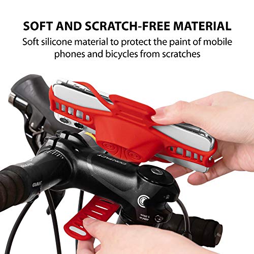 Bone Bike Tie Pro 3, Universal Bike Phone Stem Mount for 5.8"-7.2" Phones - color: Bike Tie Pro 3 - Red
