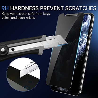 SYNCWIRE Privacy Screen Protector for iPhone 11 Pro/XS/X/10, [Pack of 2] Anti-Spy 9H Hardness Shatterproof Screen Protector, 3D Bubble-Free Protective Glass Privacy Screen Protector - size: for iPhone 11 Pro/X/XS-5.8"
