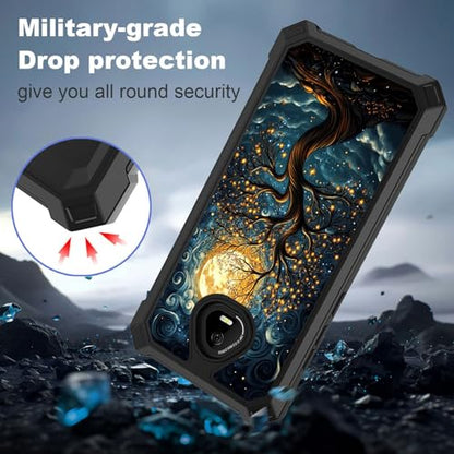 for Schok Volt Sv67q Sv67332 Case with Screen Protector, Military Grade Drop Protection, Dual Layer Hybrid Shockproof Protection TPU Phone Case for Schok Volt Sv67q, Tree of The Universe - color: Tree of the Universe