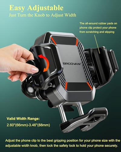 BRCOVAN Anti-Theft Phone Mount Holder with Vibration Dampener, 1s Locking