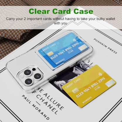 for iPhone 16 Pro Max Clear Card Case - Hybrid Slim Fit Transparent Wallet Cover with Card Holder Slot, TPU + PC, Anti-Yellowing, 6.9" 2024 - color: Clear, size: iPhone 16 Pro Max