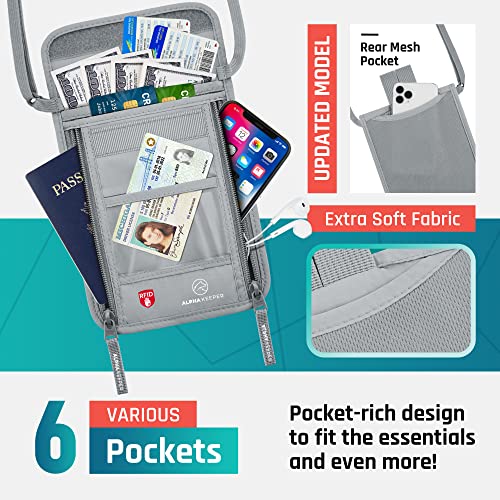 Neck Wallet, Travel Pouch For Passport Holder And Documents, Travel Neck Wallet For Traveling Women. - color: Silver