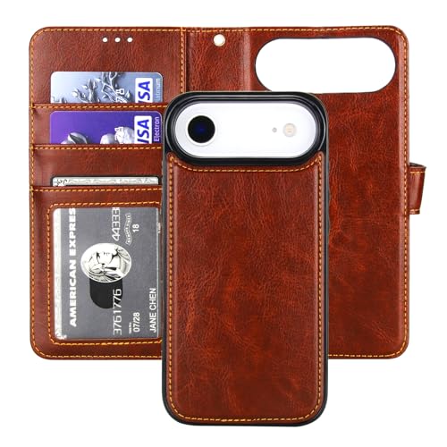 Bocasal Detachable Wallet Case Card Holder for iPhone 17 Air, Brown - color: Brown
