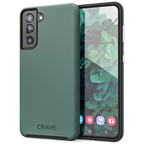 Crave for Galaxy S21 Case, Shockproof Protection Dual Layer Case for Samsung Galaxy S21 5G (6.2 inch) - Forest Green - color: Forest Green, size: Galaxy S21