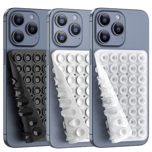 Double Sided Silicone Suction Phone Holder Mount, Silicon Accessory for iPhone and Android, Hands-Free Mirror Shower Phone Holder, TikTok Videos and Selfies (Combo B) - color: Combo B