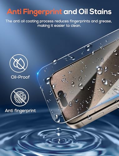 4 Pack for iPhone 15 Pro Screen Protector，Premium Tempered Glass Film 9H Hardness，Scratch Resistant，Bubble Free，Easy Installation，Ultra Durable，HD Clear，Case Friendly [6.1 inch] - size: iPhone 15 Pro