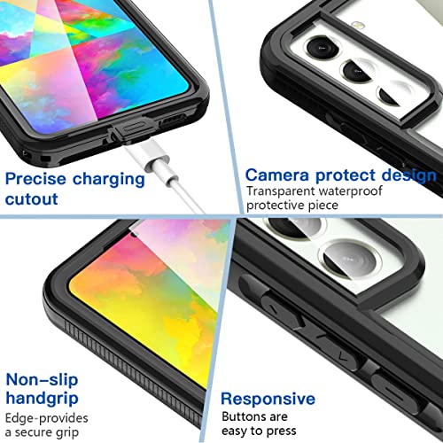 AICase Samsung Galaxy S22 5G 6.1 Inch Waterproof Case Snowproof Dustproof Shockproof IP68 Certified Full Body Protection Fully Sealed Underwater for Samsung S22 - color: Transparent/Green