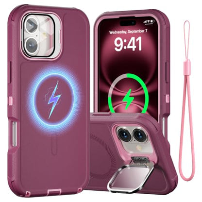Follaroma for iPhone 16 Case,Magnetic,Heavy Duty Case,6.1'',Purple-Pink - color: Purple-pink, size: iPhone 16 6.1''