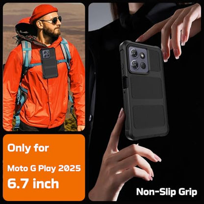 for Moto G Power 5G 2026/2025 Case with Belt Clip Holster,Military Grade Anti-Drop Shockproof Defender Phone Cases 2X Screen Protector,2 Layers Rugged Heavy Duty Protective Bumper Cover (Black) - color: Black