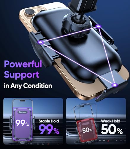 VICSEED Stable Car Phone Holder [Upgraded Strongest Suction, Won't Break] - color: Purple