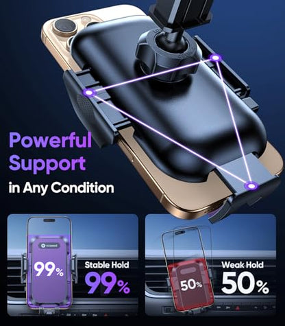 VICSEED Stable Car Phone Holder [Upgraded Strongest Suction, Won't Break] - color: Purple