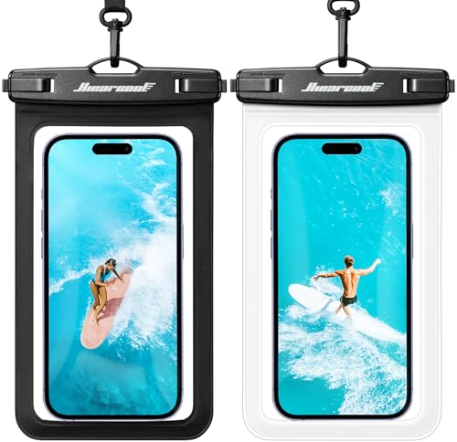 Hiearcool Waterproof Phone Pouch, Waterproof Phone Case, Black&Clear 2-Pack | Durable multilayer IPX8 protection; touchscreen access and fit up to 8.3 inches; cruise essentials 2026 for beach and pool - color: Black&Clear